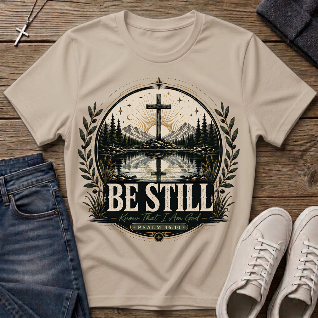 Be Still Psalm 46:10 Christian T-Shirt