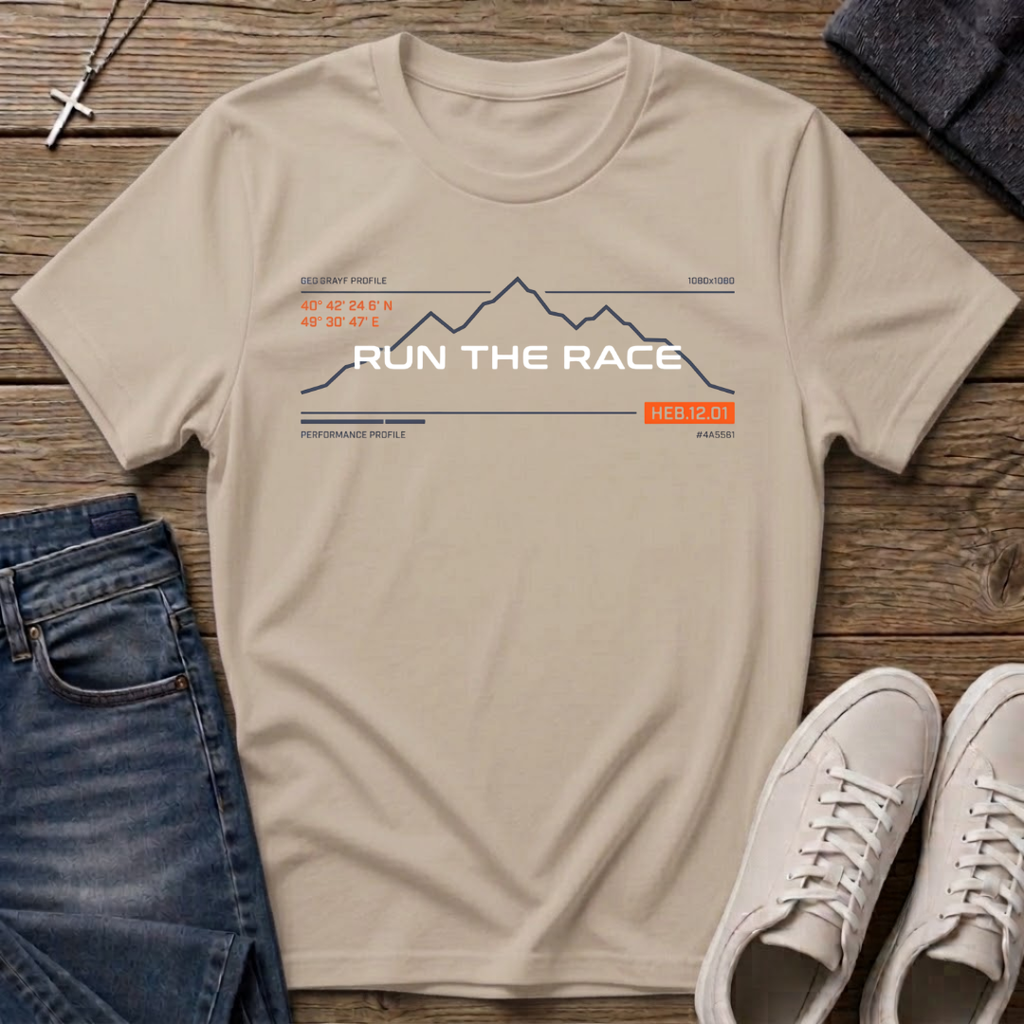 Run the Race Hebrews 12:1 Christian T-Shirt