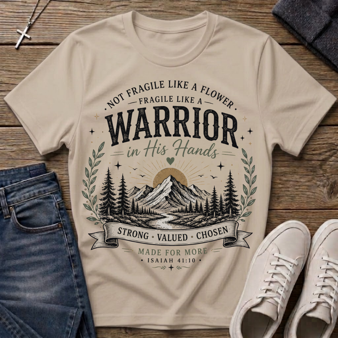 Warrior in His Hands Isaiah 41:10 Christian T-Shirt