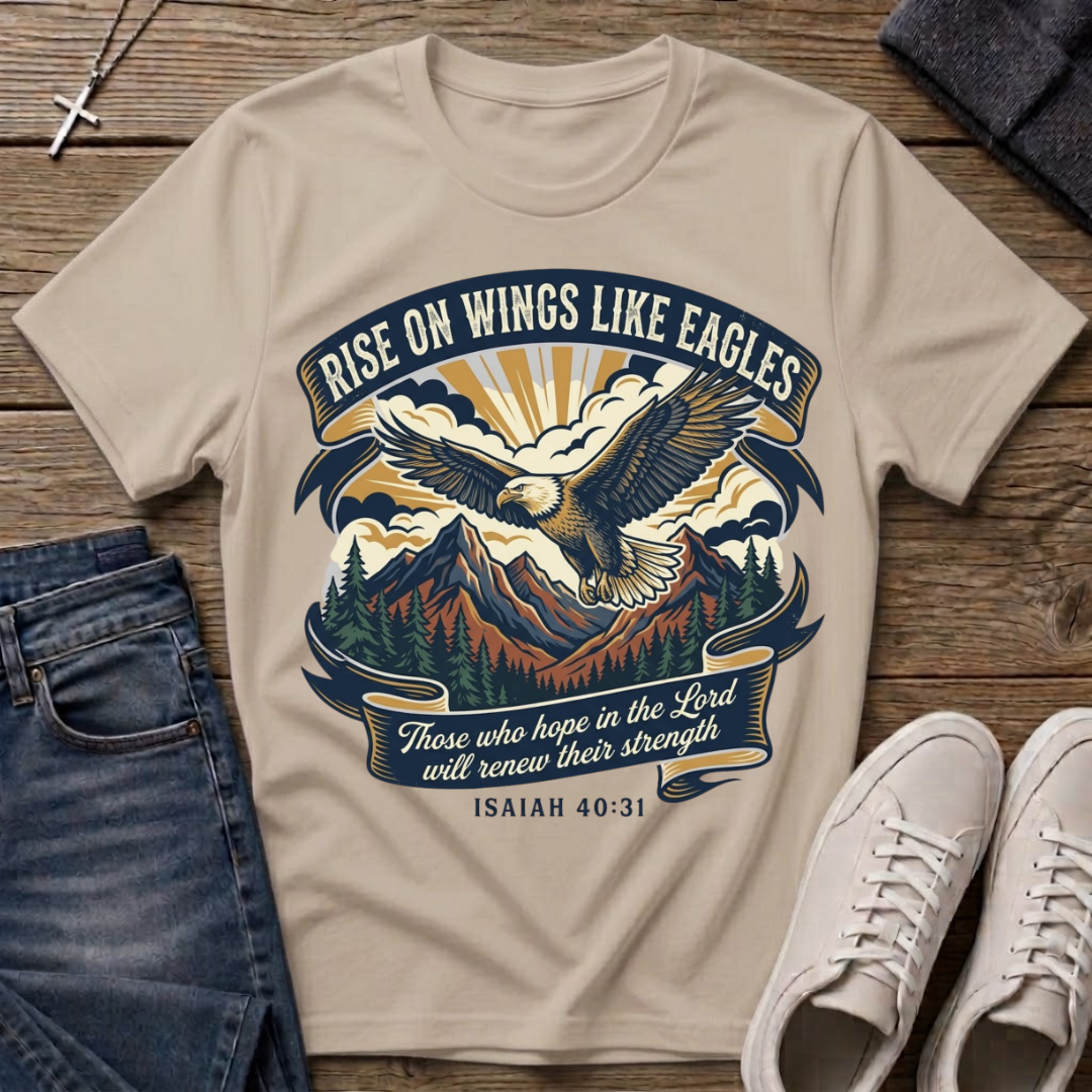 Rise On Wings Like Eagles Isaiah 40:31 T-Shirt