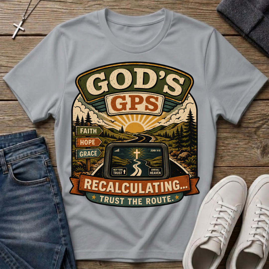 God's GPS Recalculating Christian T-Shirt