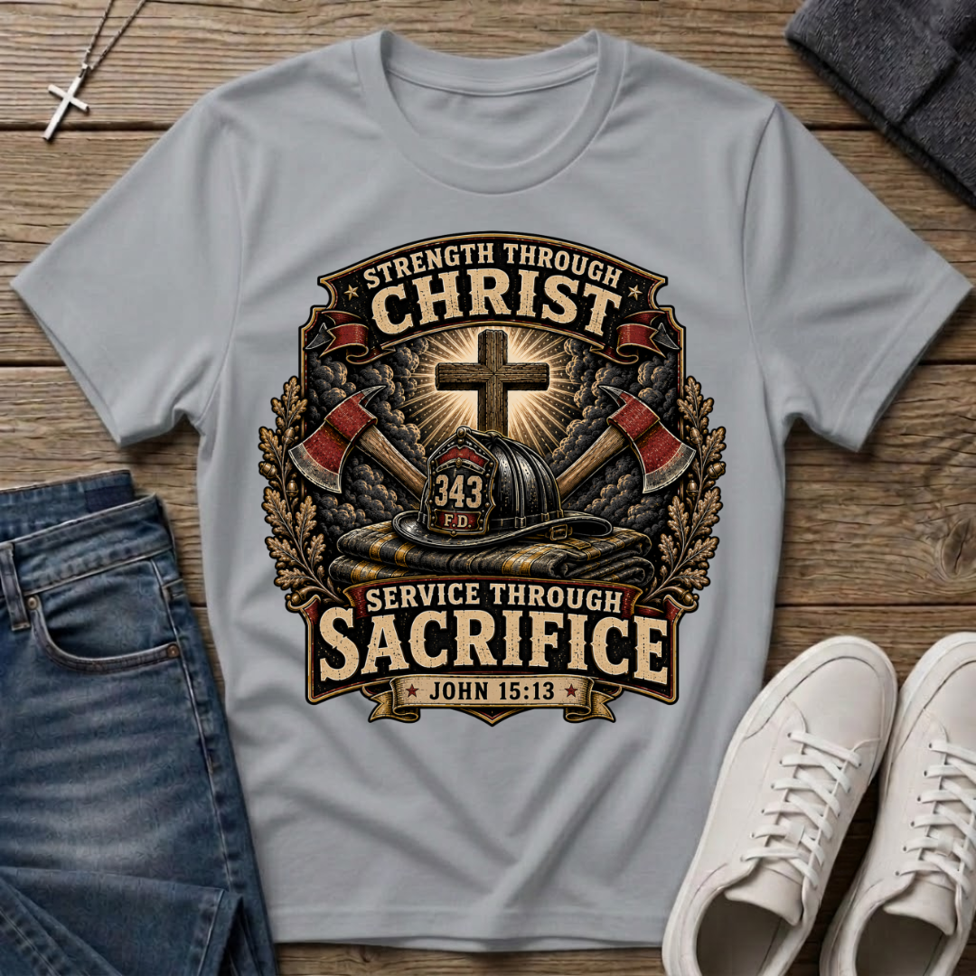 Strength Through Christ Firefighter T-Shirt