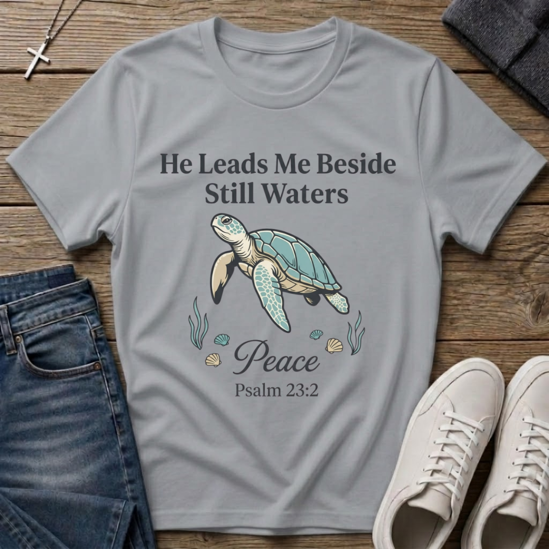 He Leads Me Beside Still Waters Psalm 23 T-Shirt