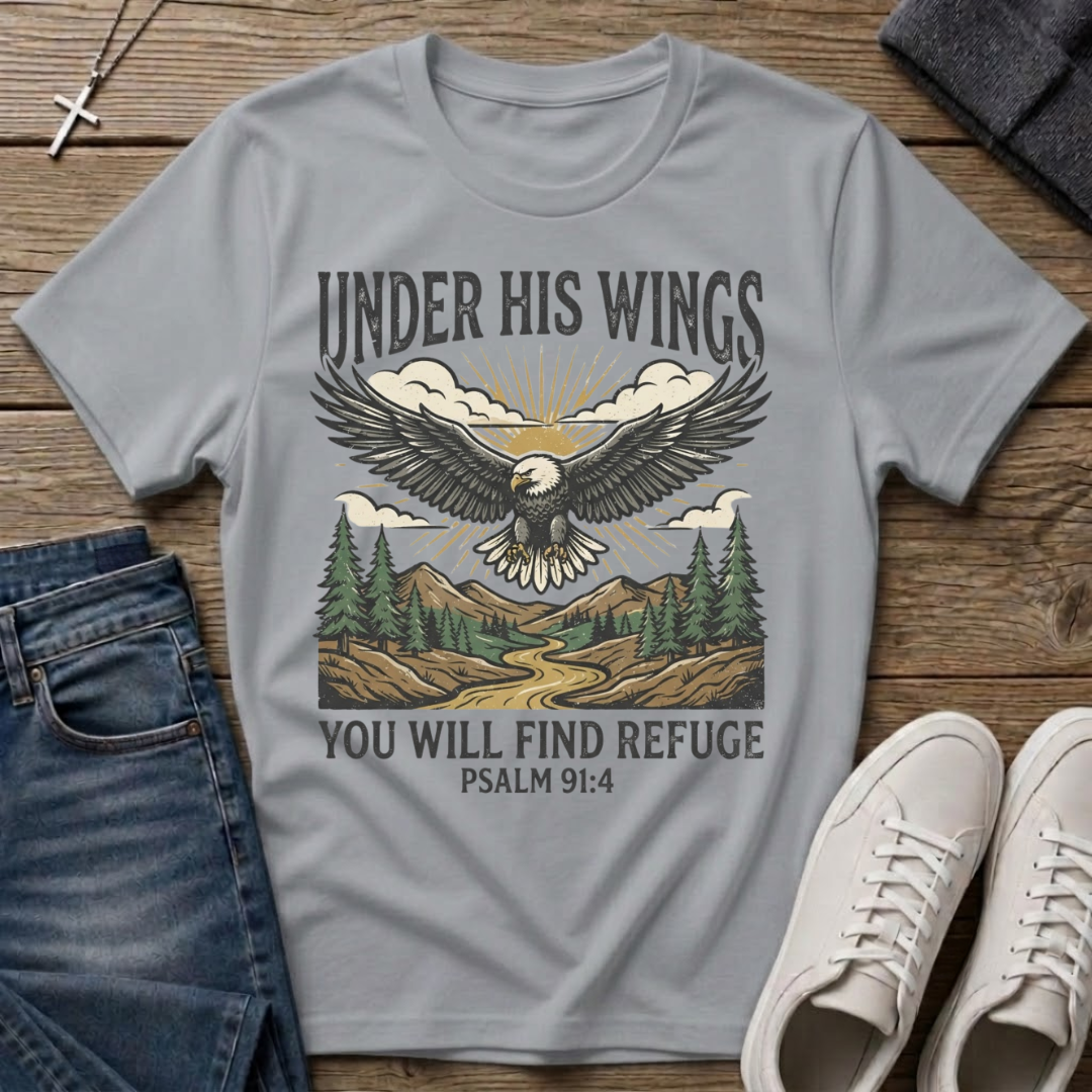 Under His Wings Psalm 91:4 T-Shirt