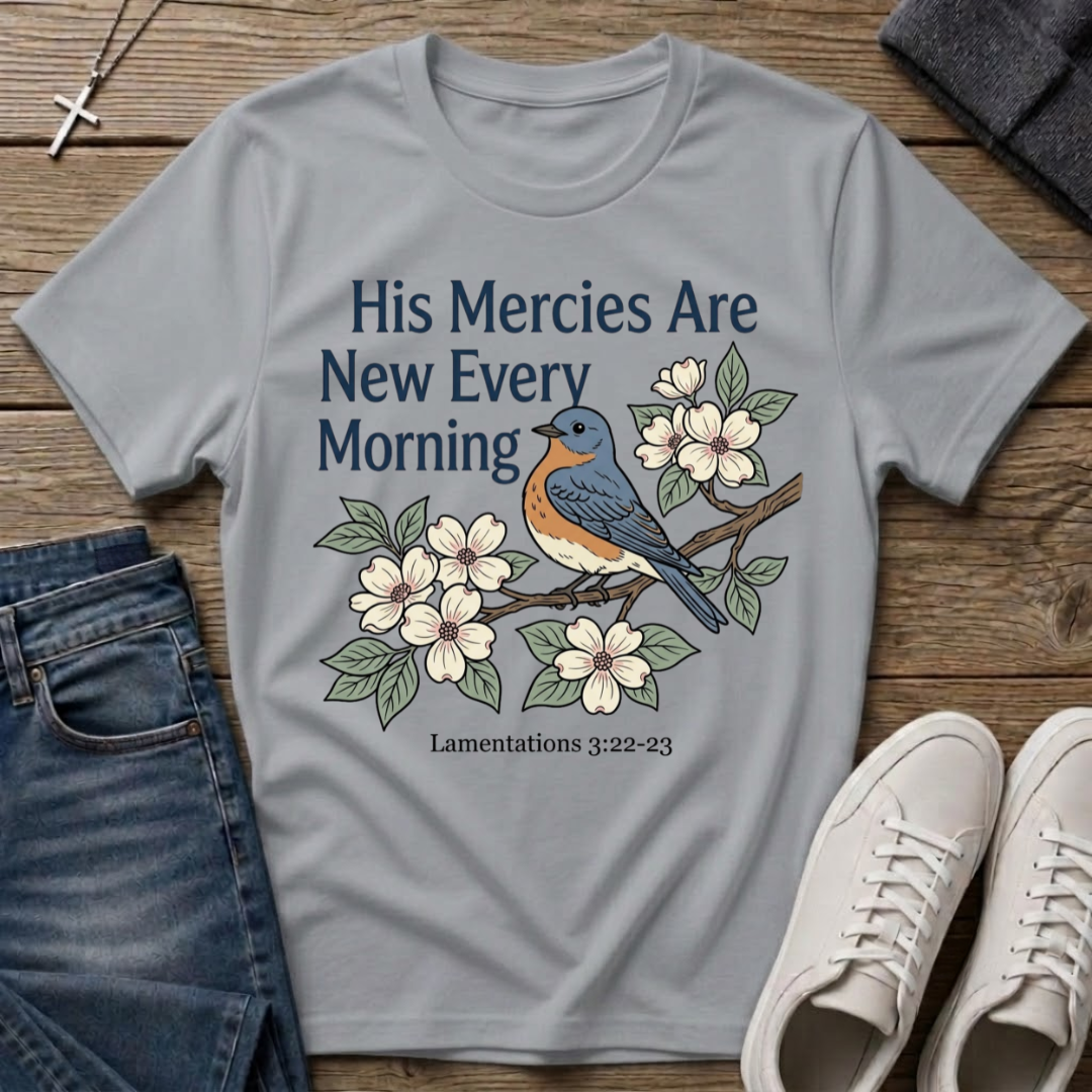 His Mercies Are New Every Morning Lamentations 3:22–23 T‑Shirt