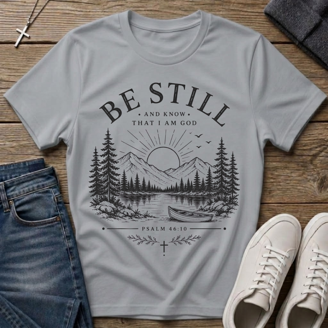 Be Still and Know That I Am God Psalm 46:10 T-Shirt
