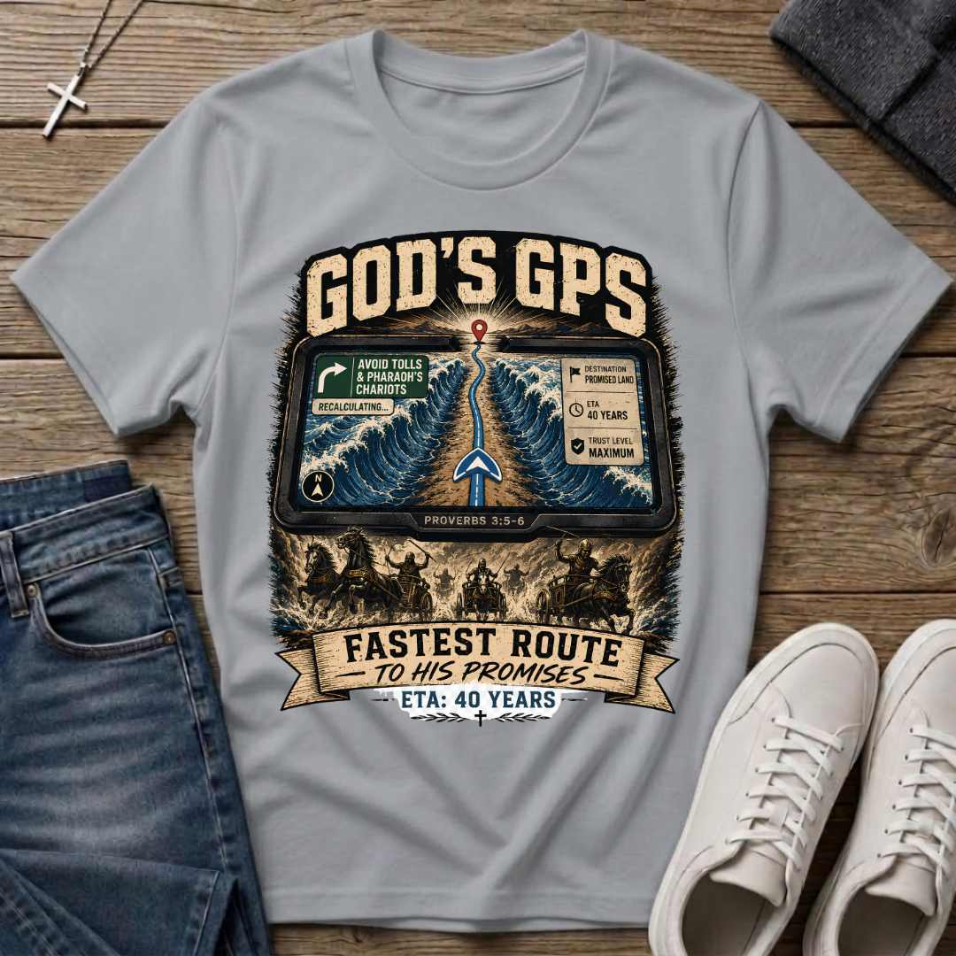 God's GPS Fastest Route to His Promises Christian T-Shirt