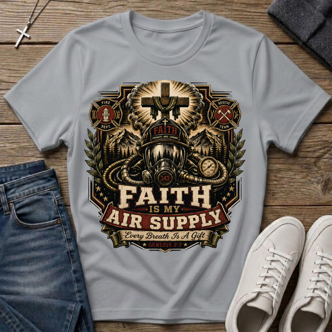 Faith Is My Air Supply Genesis 2:7 Christian T-Shirt