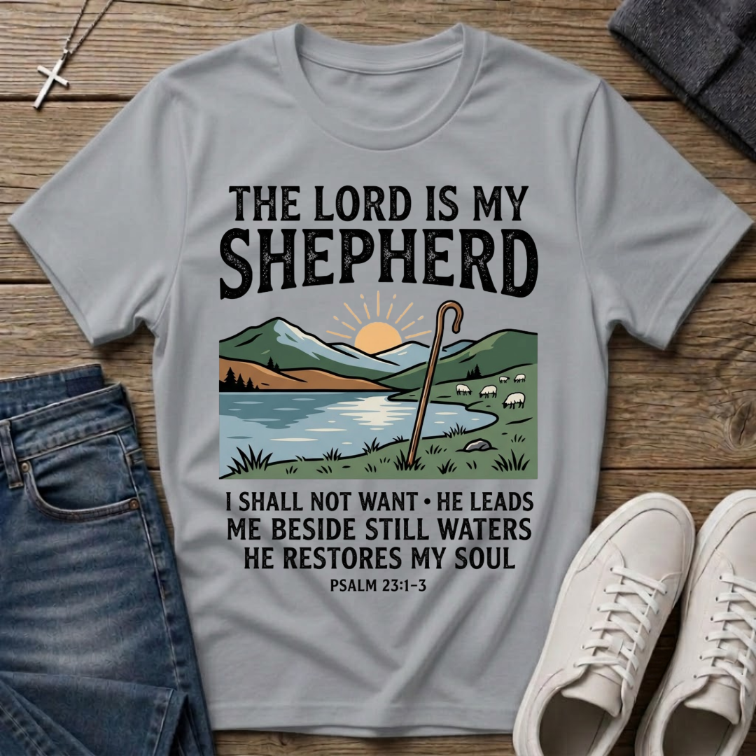 The Lord Is My Shepherd Psalm 23:1-3 T-Shirt