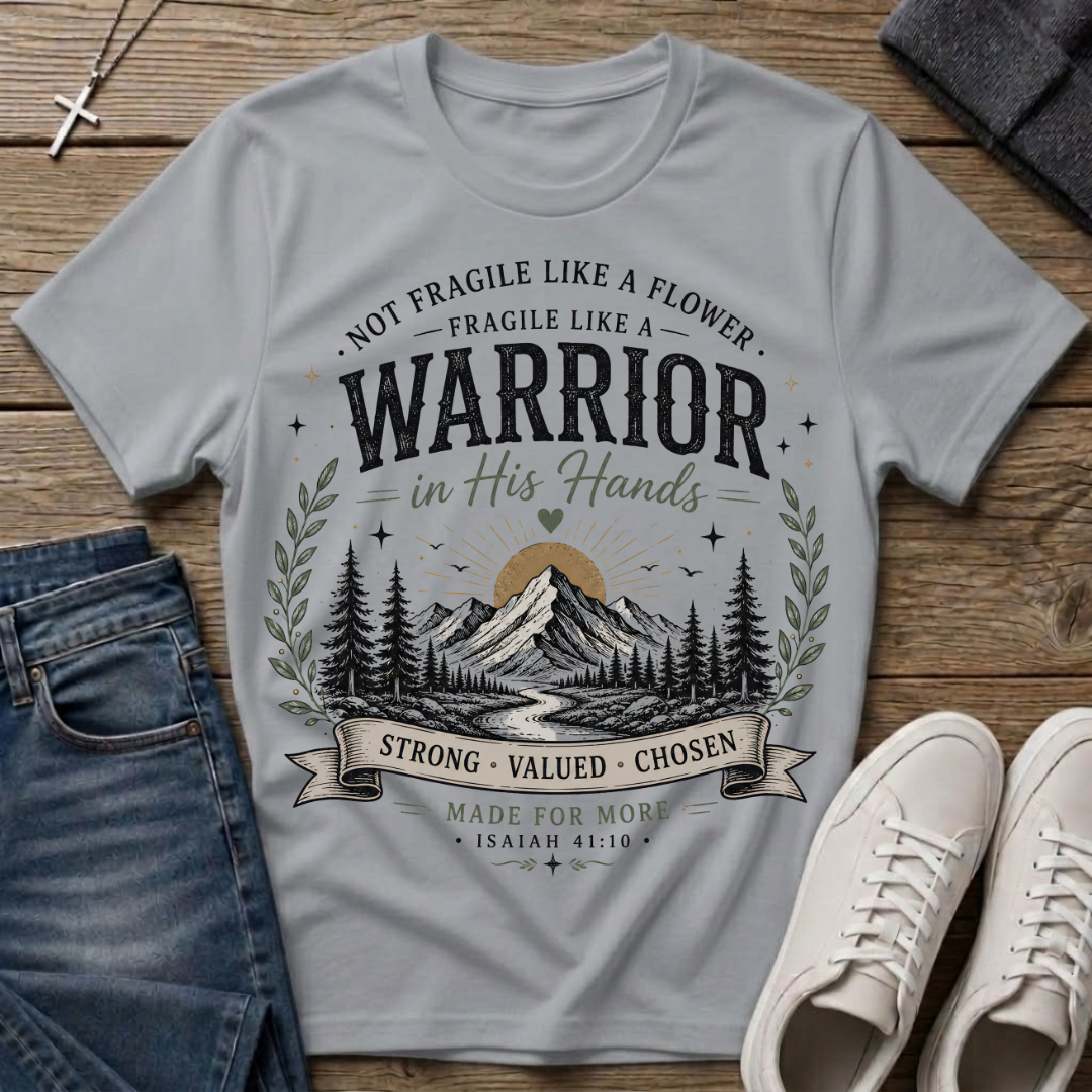 Warrior in His Hands Isaiah 41:10 Christian T-Shirt