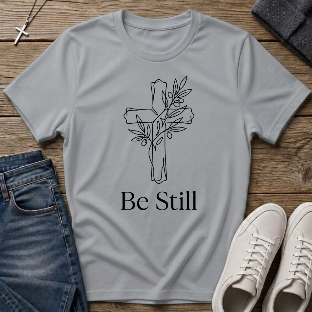Be Still Christian Cross T-Shirt