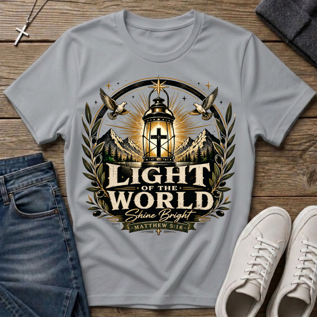 Light of the World Matthew 5:16 Christian T-Shirt