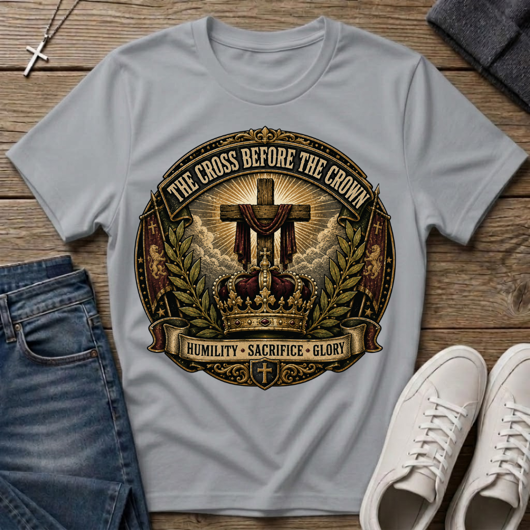 The Cross Before the Crown T-Shirt — Christian Faith Graphic Tee