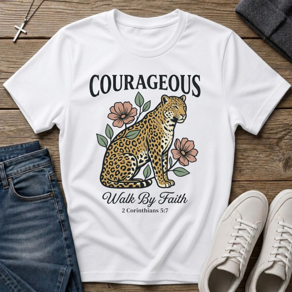 Courageous Walk By Faith 2 Corinthians 5:7 T-Shirt