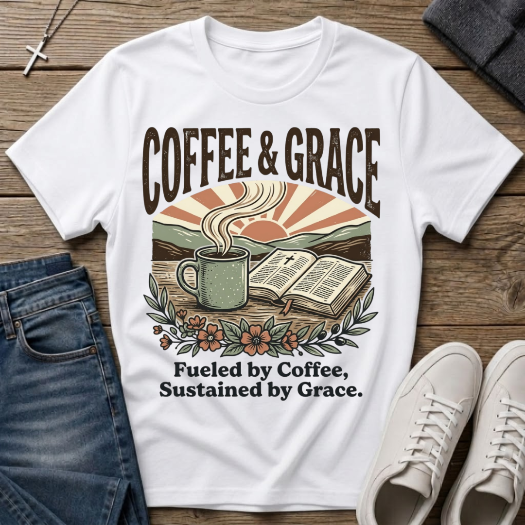 Coffee & Grace Fueled By Coffee, Sustained By Grace T-Shirt
