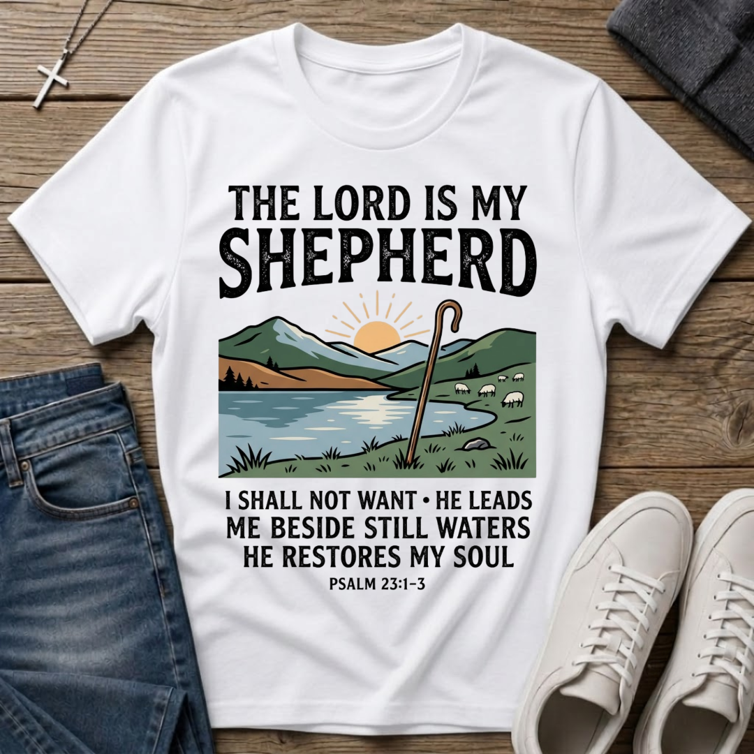 The Lord Is My Shepherd Psalm 23:1-3 T-Shirt