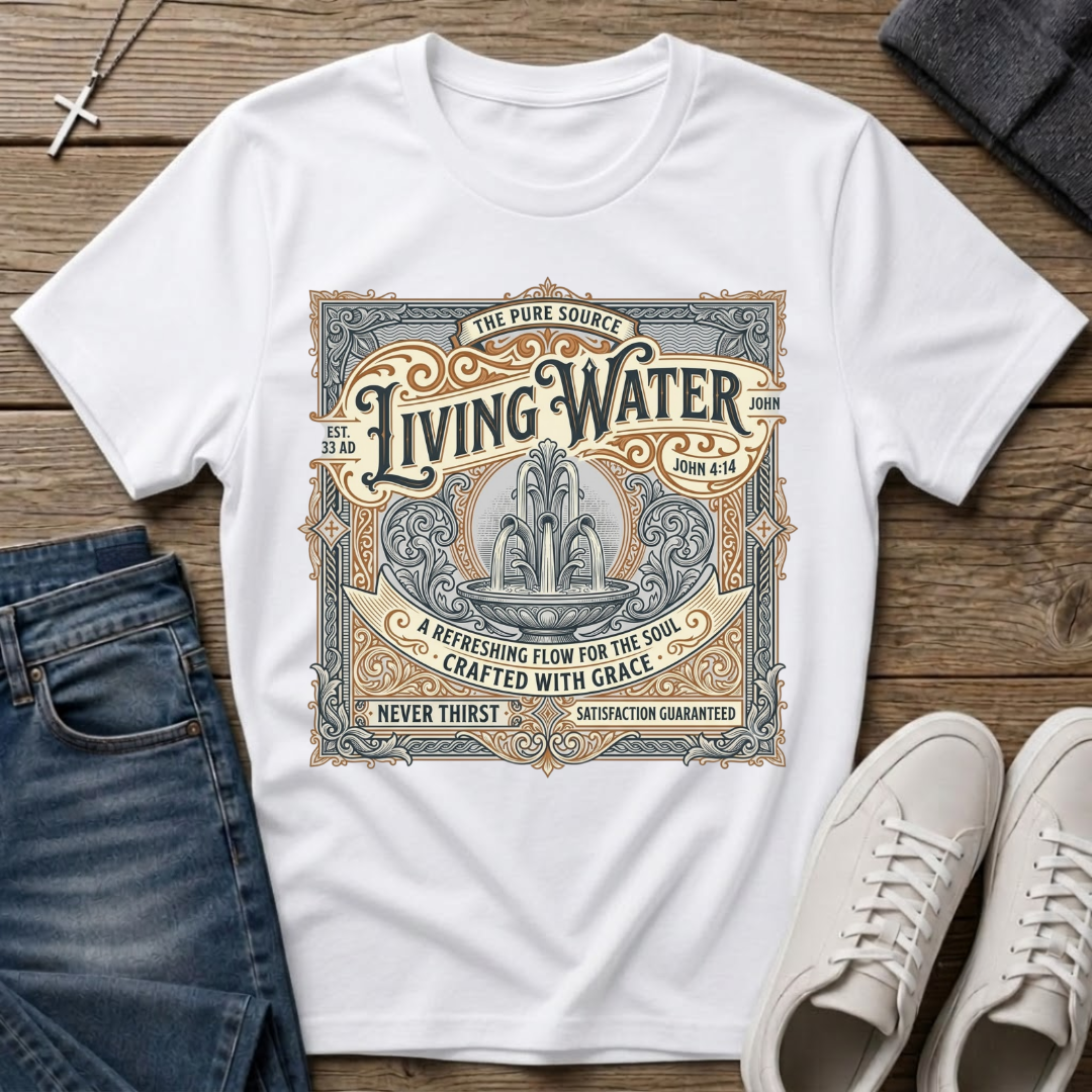 Living Water John 4:14 Christian T-Shirt