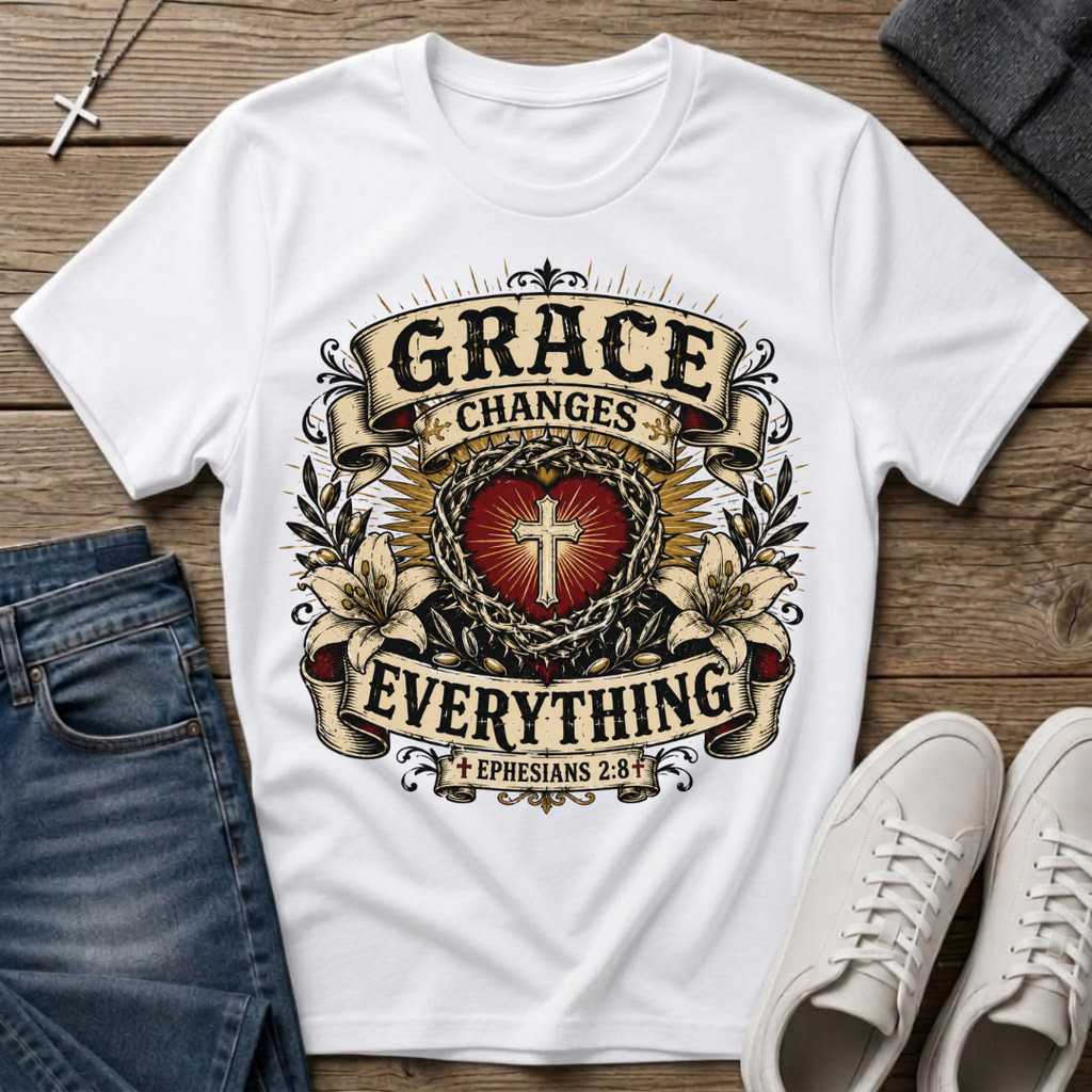 Grace Changes Everything Ephesians 2:8 Christian T-Shirt