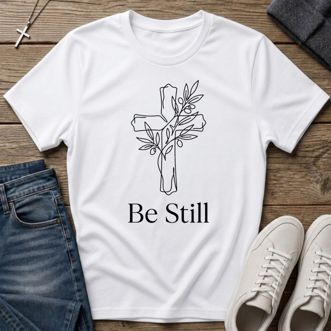 Be Still Christian Cross T-Shirt