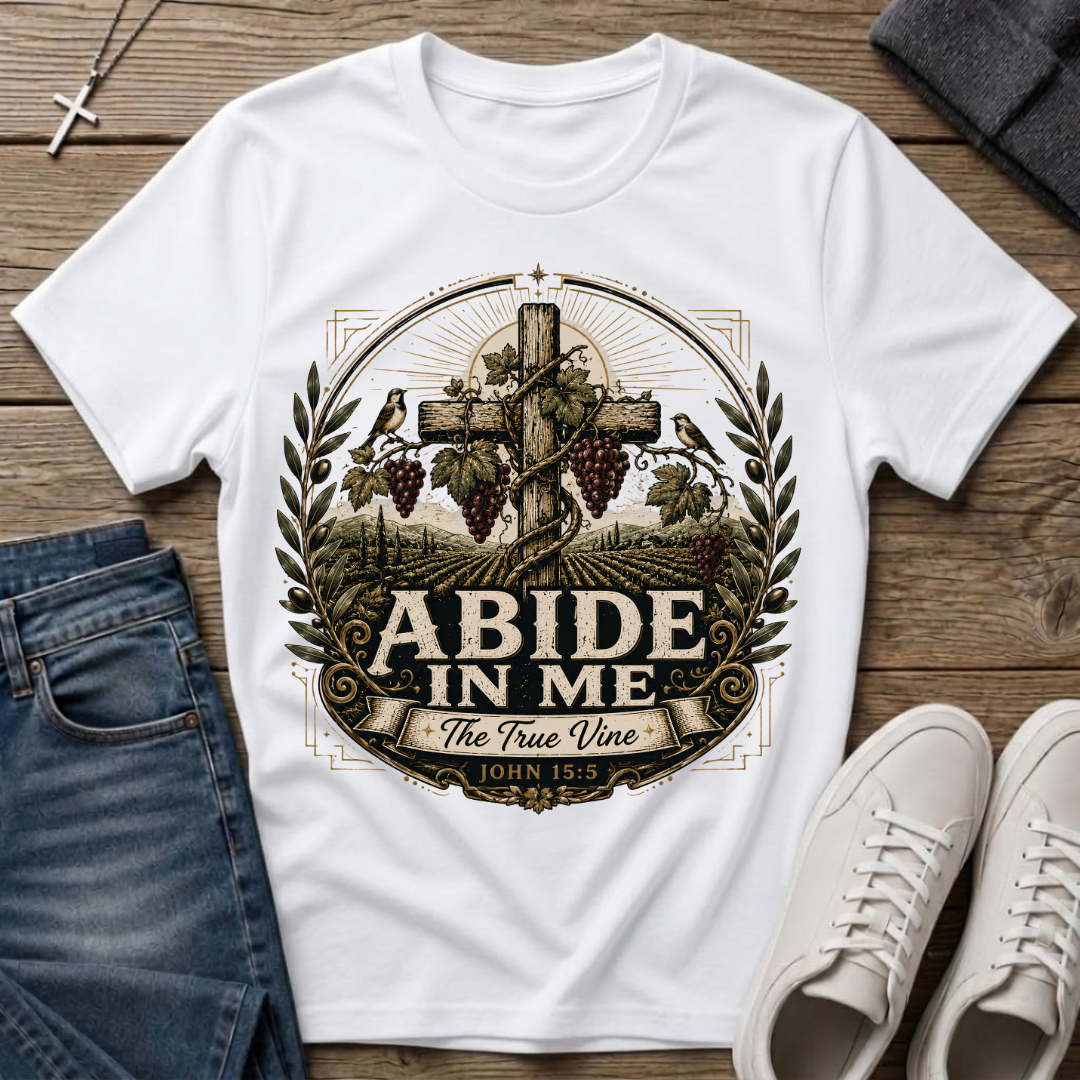 Abide in Me John 15:5 Christian T-Shirt