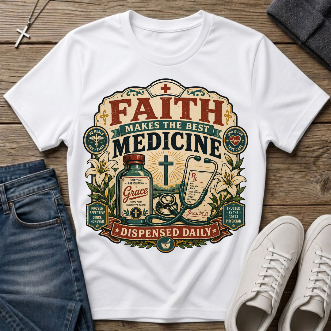 Faith Makes the Best Medicine Christian T-Shirt