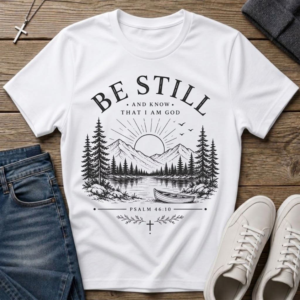 Be Still and Know That I Am God Psalm 46:10 T-Shirt