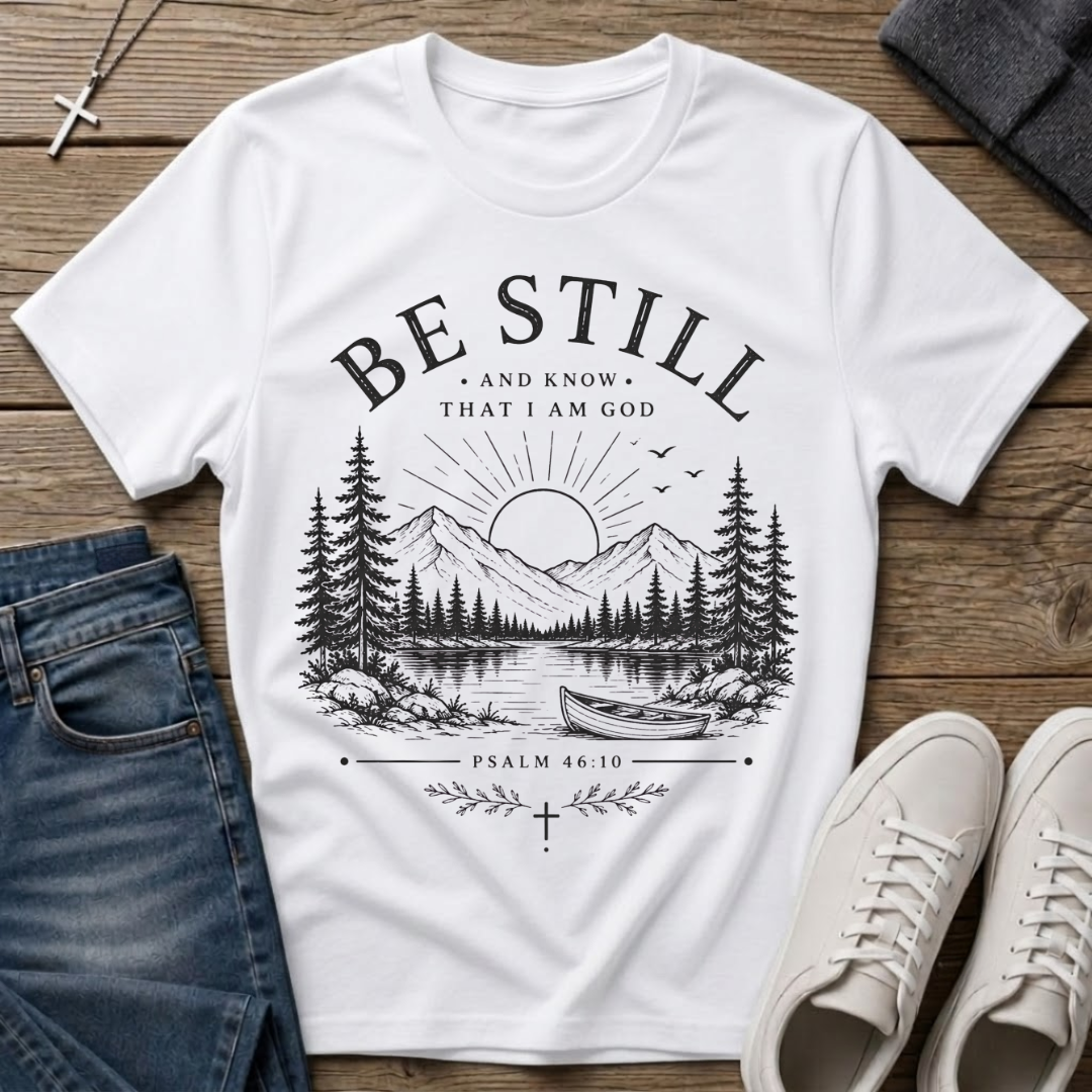 Be Still and Know That I Am God Psalm 46:10 T-Shirt
