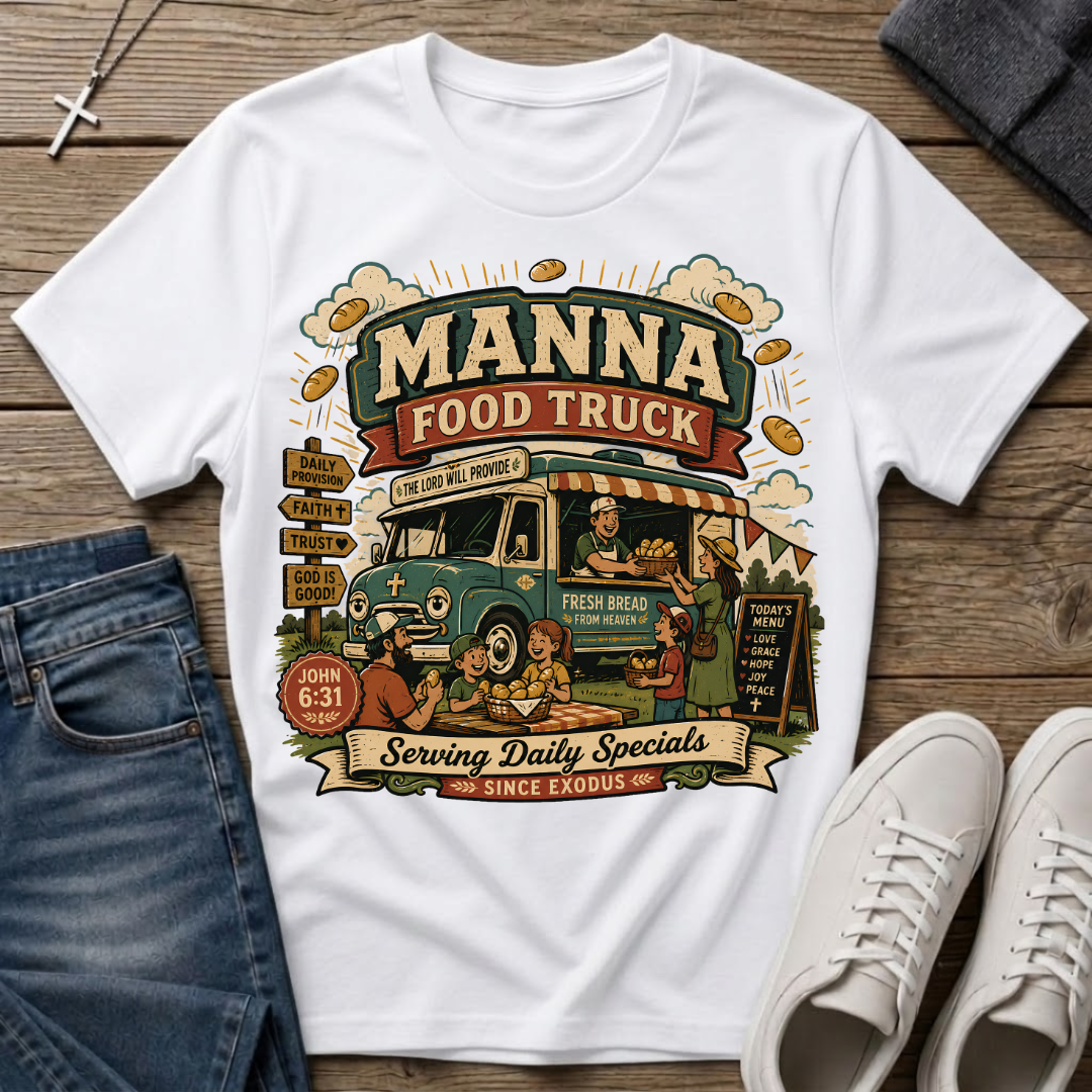 Manna Food Truck John 6:31 Christian T-Shirt