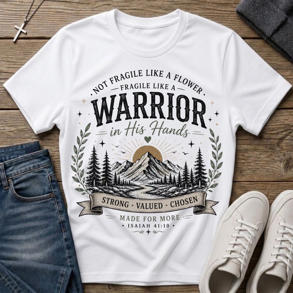Warrior in His Hands Isaiah 41:10 Christian T-Shirt