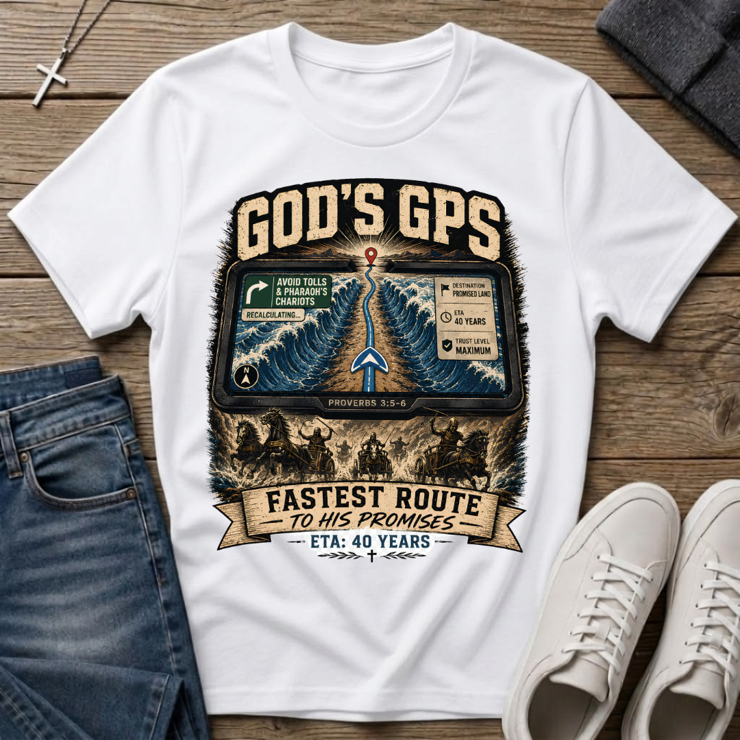 God's GPS Fastest Route to His Promises Christian T-Shirt