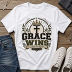 Grace Wins Romans 5:20 Christian T-Shirt