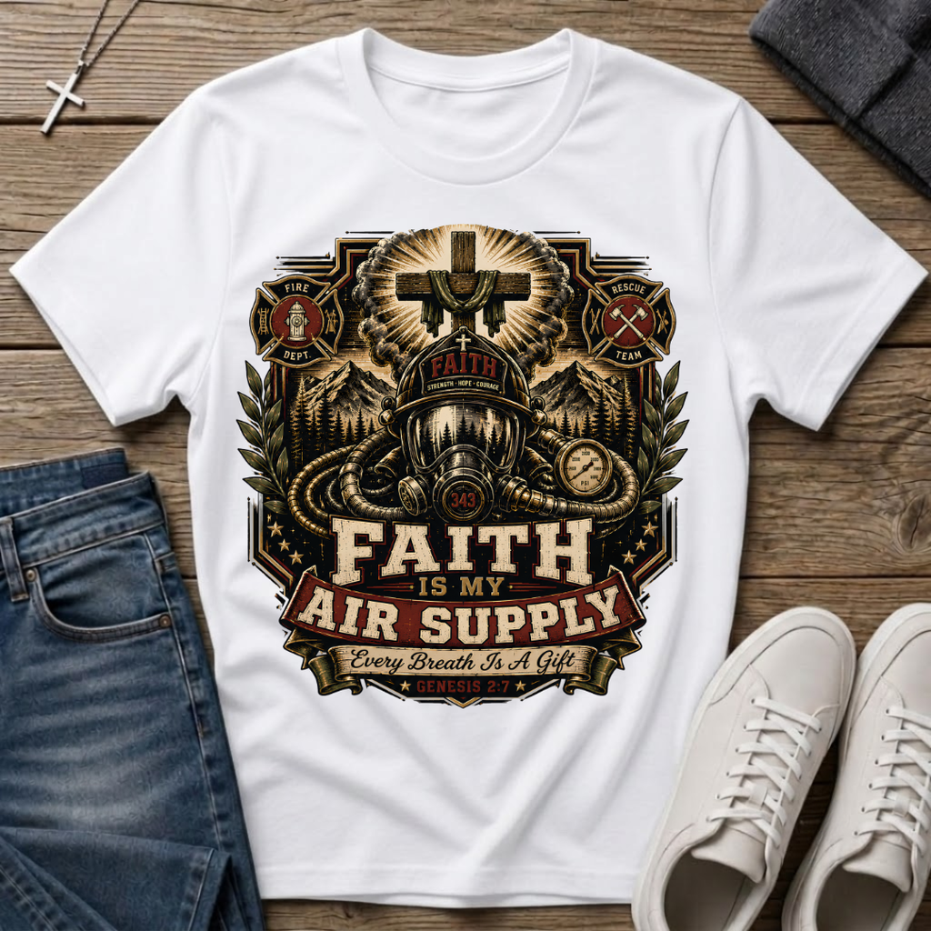 Faith Is My Air Supply Genesis 2:7 Christian T-Shirt