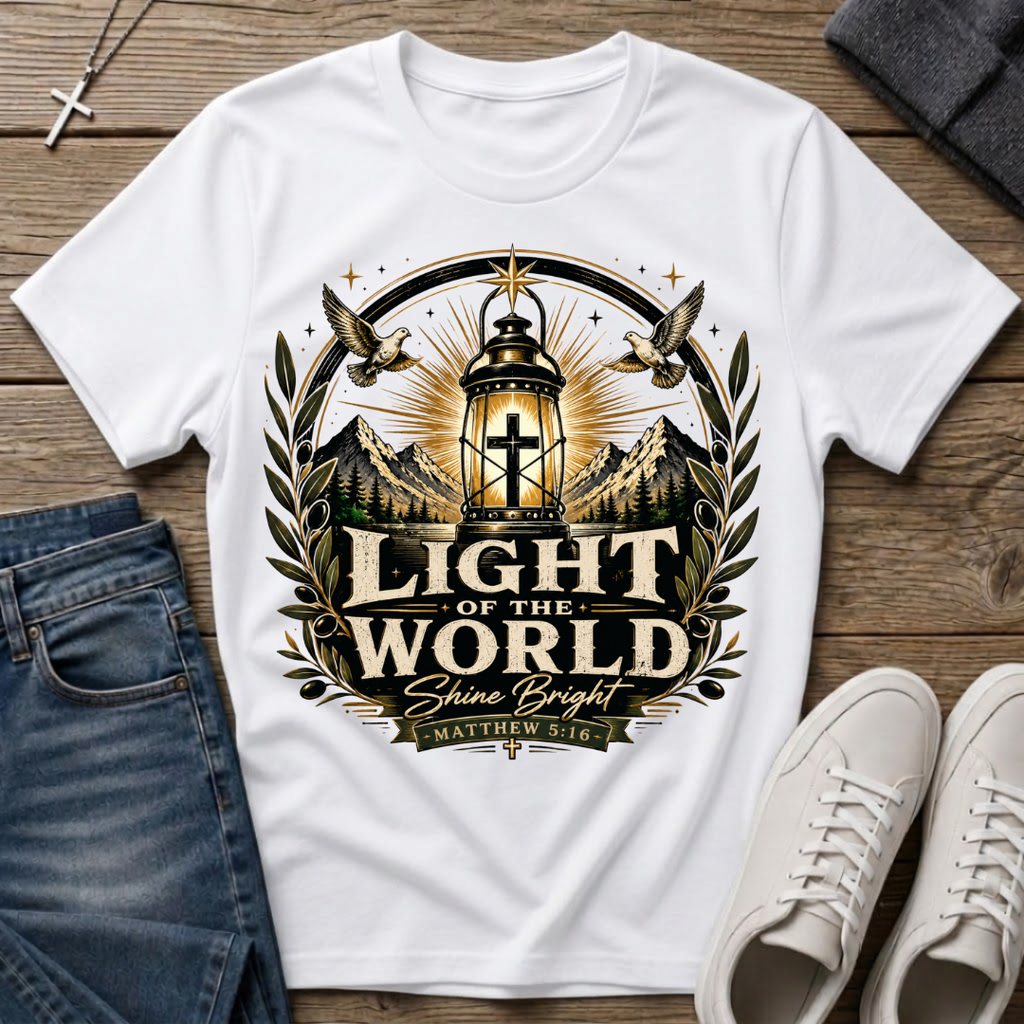 Light of the World Matthew 5:16 Christian T-Shirt