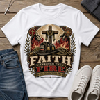 Faith Through the Fire Daniel 3:25 Christian T-Shirt