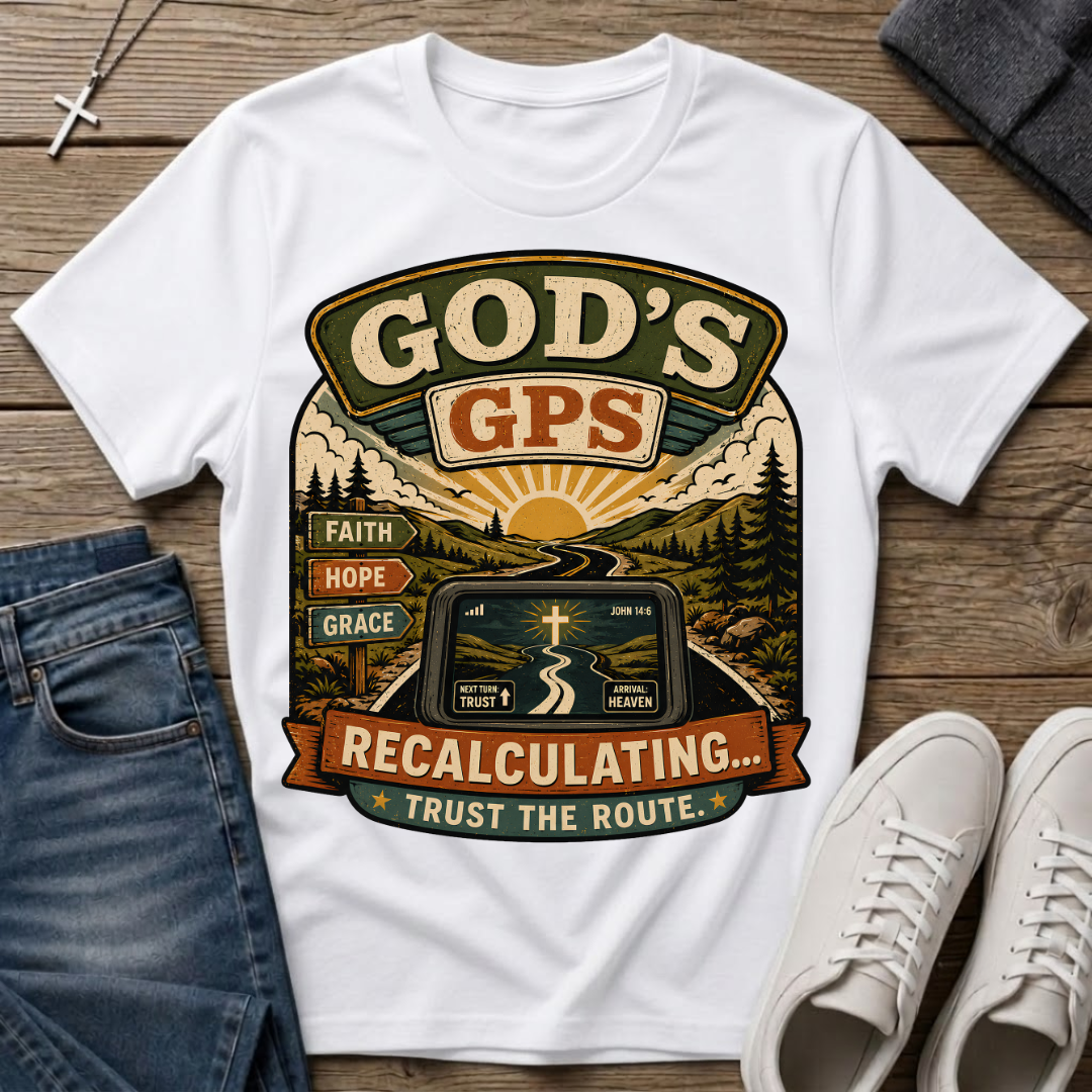 God's GPS Recalculating Christian T-Shirt